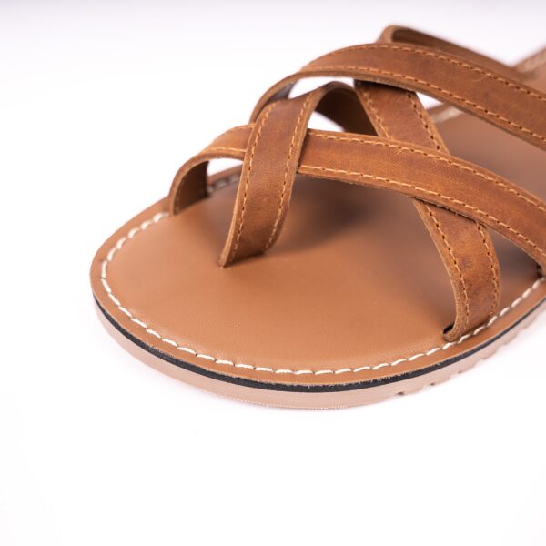 Slipper Real Leather Mehai MH02 Ligth Brown