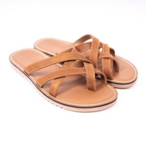 Slipper Real Leather Mehai MH02 Ligth Brown