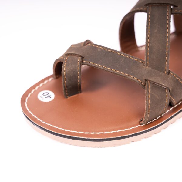 Sandals Real Leather Mehai MH03 DARK BROWN